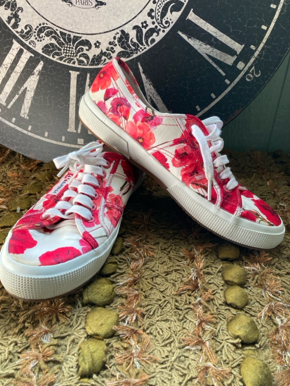 Superga Floral Red and White Women's Sneakers